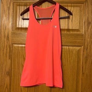 Womens Heatgear Armour Racerback Tank, Large, Coral